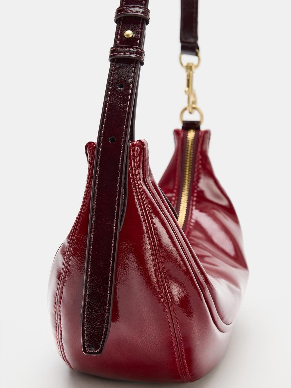 Red Oval Shoulder Bag